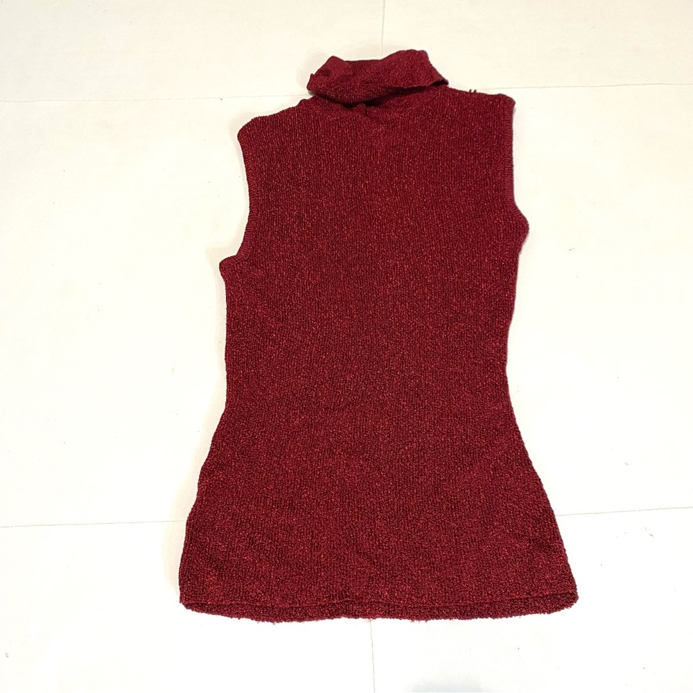 ❤️Studio Y Burgundy Sleeveless Turtleneck Top
